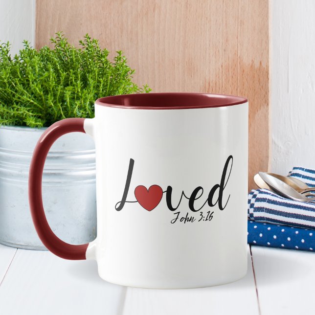Loved John 3:16 Toning Christian Mugg (Loved John 3:16 Two-Toned Christian Mug)