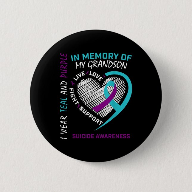 Loved One In Memory Of Grandson Suicide Awareness  Knapp (Framsida)
