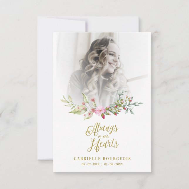 Loved One Woman In Memoriam Funeral Pink Wreath (Framsida)