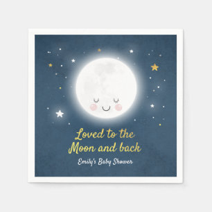 Loved to Måne and Back Baby Shower Napkin Pappersservett