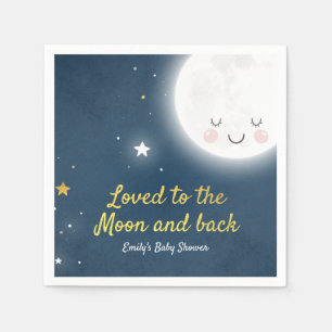 Loved to Måne and Back Baby Shower Napkin Pappersservett