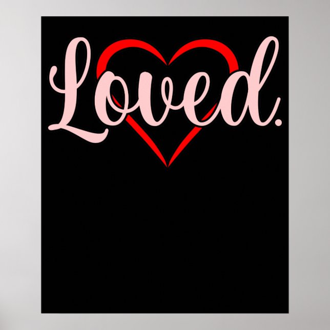 Loved Valentine Cute Romantic Valentines day Coupl Poster (Framsidan)