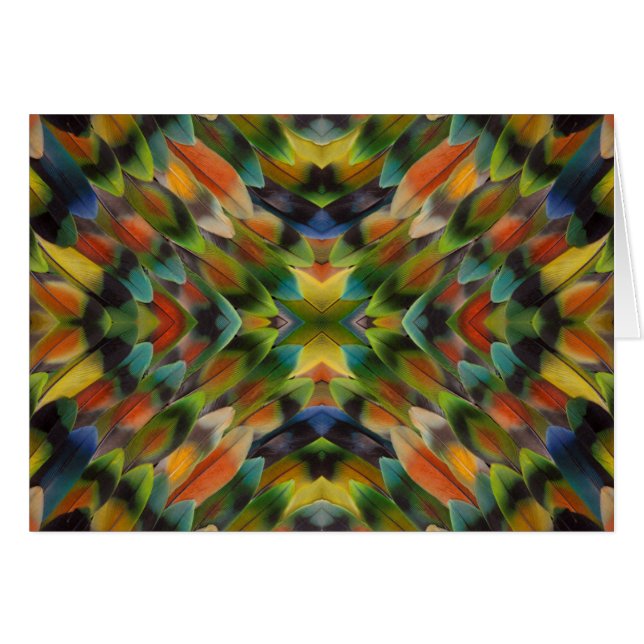 Lovedfågelfjärilkaleidoskop Hälsningskort (Framsidan Horizontal)