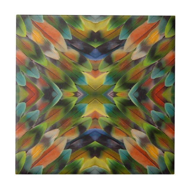 Lovedfågelfjärilkaleidoskop Kakelplatta (Framsidan)