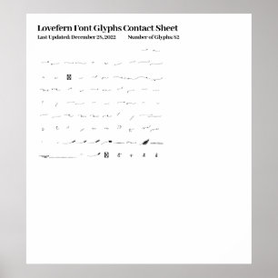 Lovefern Teckensnittsspecialtecken kontakt Lakan Poster