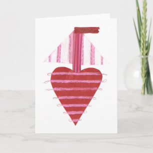 Loveheart fartyg inget bakgrundshälsningkort helgkort
