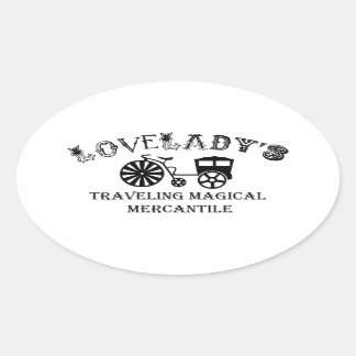 Lovelady's Traveling Magic Mercantile Ovalt Klistermärke