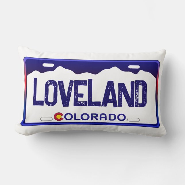 Loveland Colorado blue plate-kudde Lumbarkudde (Framsida)