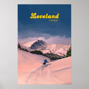 Loveland Ski Resort Reseskylt Poster