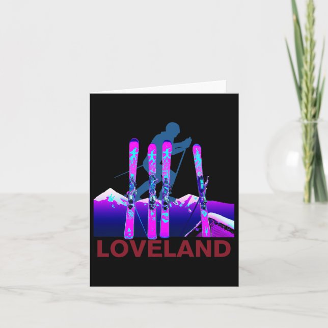 Loveland Skiing and Snowboarding Retro 90 s Lovela Kort (Framsida)