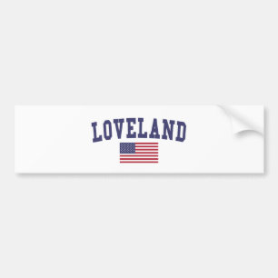 Loveland US Flagga Bildekal