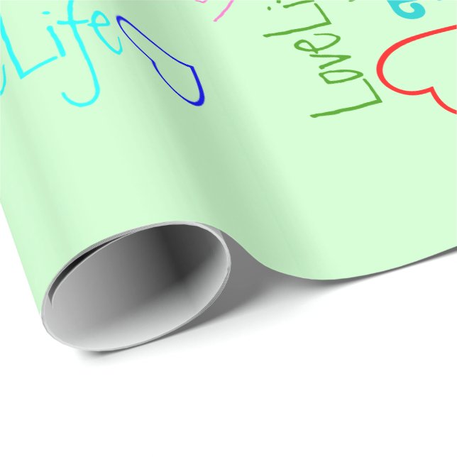 LoveLife multi färg Glossy Wrapping Papper Presentpapper (Rullad Hörn)
