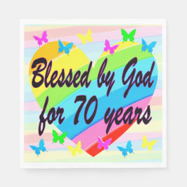 LOVELY 70 BIRTHDAY BLESSINGS PARTY NAPKINS PAPPERSSERVETT