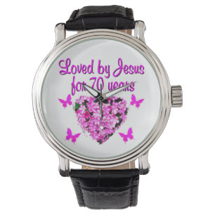 LOVELY 70 BIRTHDAY ROSA BLOMMIGT PHOTO DESIGN ARMBANDSUR