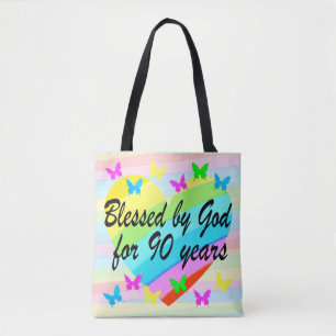 LOVELY 90:E BIRTHDAY BLESSINGS TOTE BAG TYGKASSE