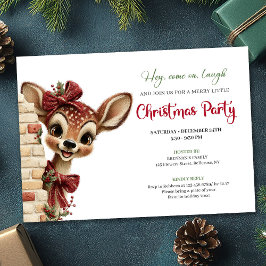 Lovely baby deer Christmas kids celebration  Inbjudningar