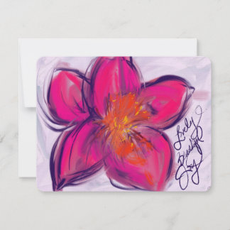 Lovely, Beautiful, Joy Bright Flower Note Card Anteckningskort
