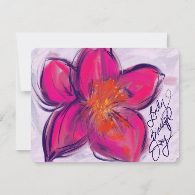 Lovely, Beautiful, Joy Bright Flower Note Card Anteckningskort (Framsida)