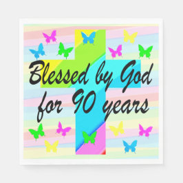 LOVELY BLESSED AV GOD 90:E BIRTHDAY PAPPER NAPKINS PAPPERSSERVETT
