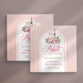 Lovely blush and gold petals prosecco guest book gästböcker