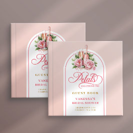 Lovely blush and gold petals prosecco guest book gästböcker