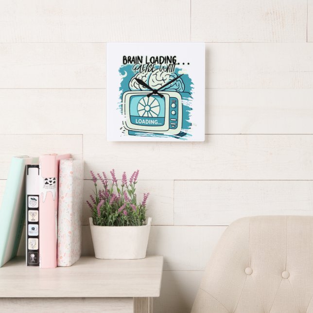 lovely brainloading design fyrkantig klocka (Läsesal)