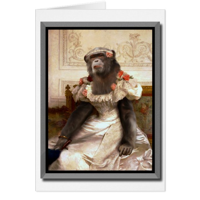 Lovely Chimp in Gown Hälsningskort (Framsidan)