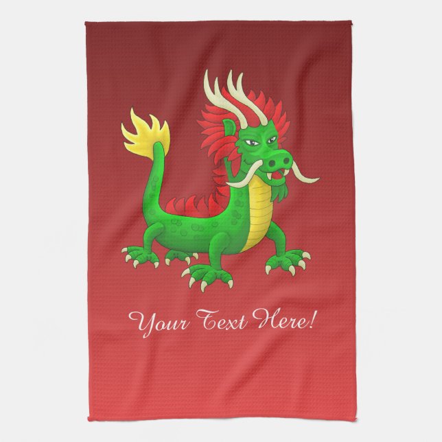 Lovely Chinese New Year Dragon Kökshandduk (Vertikal)