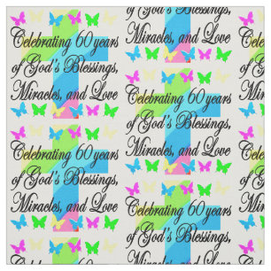 LOVELY CHRISTIAN 60:E BIRTHDAY FABRIC TYG