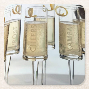 LOVELY *CHRISTMAS CHAMPAGNE* UNDERLÄGG PAPPER KVADRAT