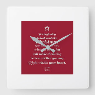 "LOVELY CHRISTMAS DIKT" CHRISTMAS CLOCK FYRKANTIG KLOCKA