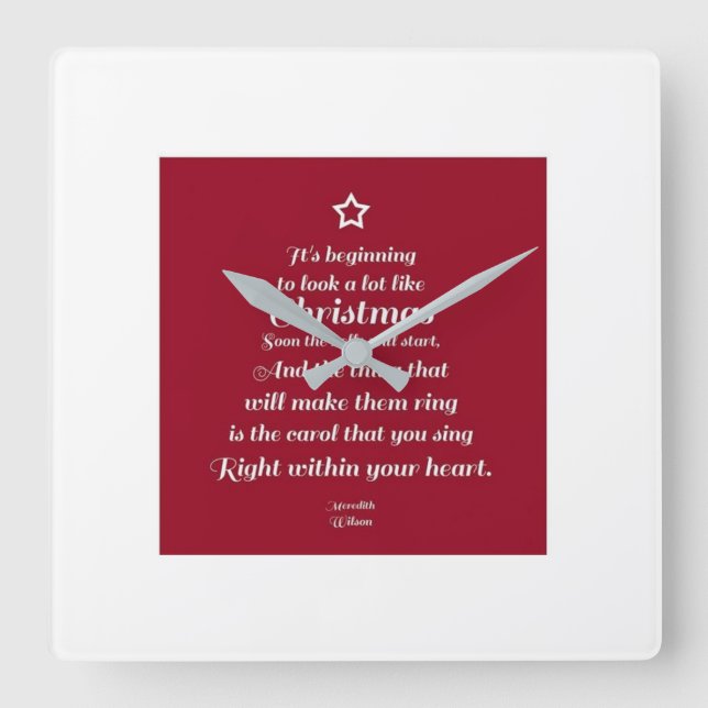 "LOVELY CHRISTMAS DIKT" CHRISTMAS CLOCK FYRKANTIG KLOCKA (Framsida)