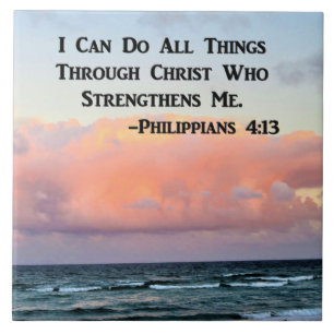 LOVELY CLOUDS PHILIPPIANS 4:13 CERAMIC TILE KAKELPLATTA