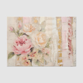 Lovely Collage of Painted Florals on Paper Layers