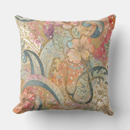 Lovely Colorful Flowers and Pattern Kudde