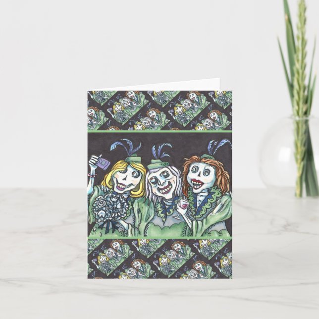 LOVELY CREEPY ZOMBIE BRIDESMAIDS SELFIE blank Kort (Framsida)