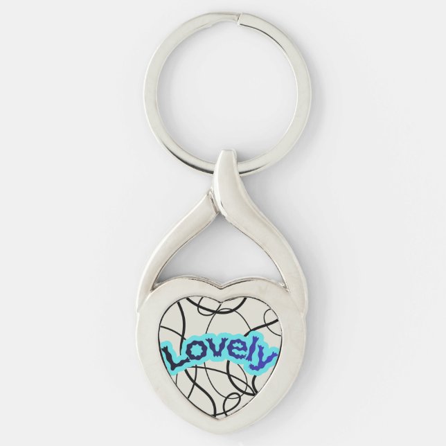 Lovely Cute Keychain  Twisted Heart Silverfärgad Nyckelring (Framsidan)