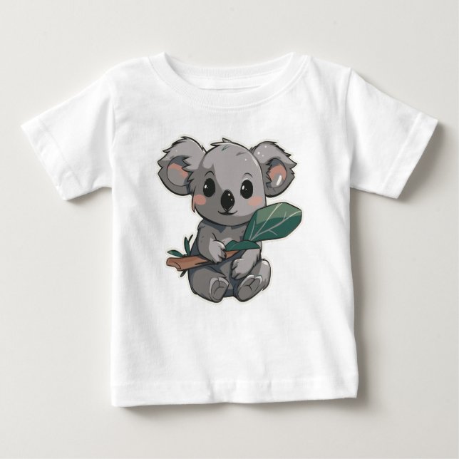 Lovely design featuring cute koala holding a leaf t shirt (Framsida)