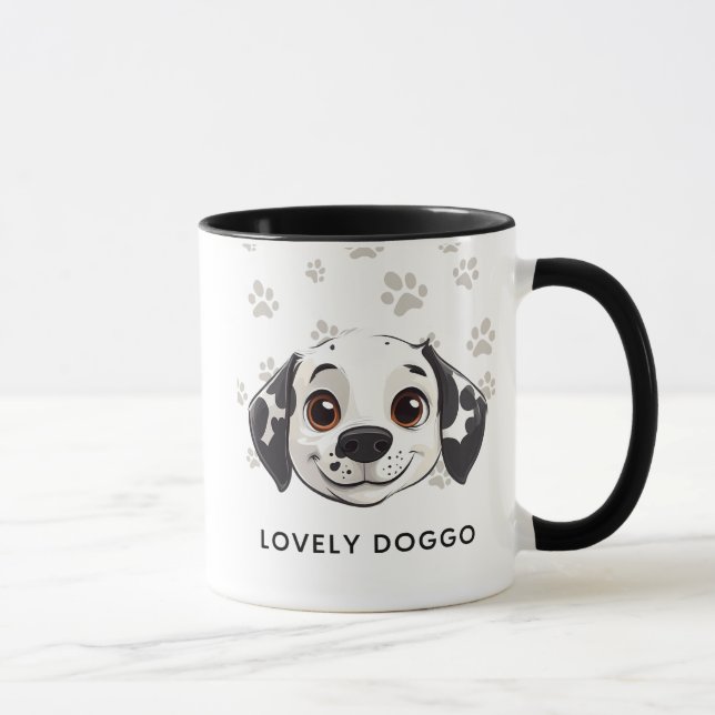 Lovely Doggo Smile Mug – Cute Happy Pup Illustrati Mugg (Höger)