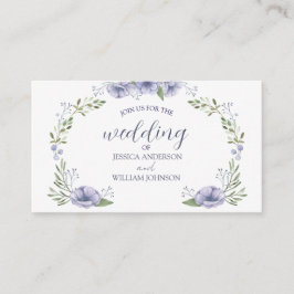 lovely dusty blue floral wedding tilläggskort