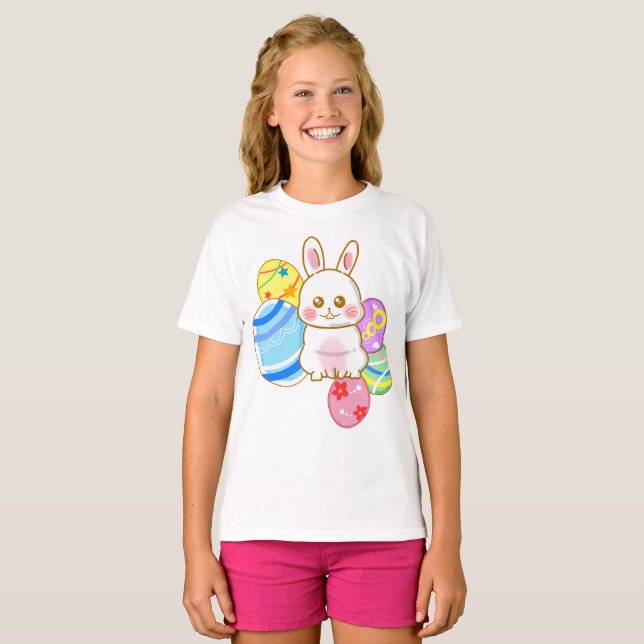 Lovely Easter Rabbit T Shirt (Hel framsida)