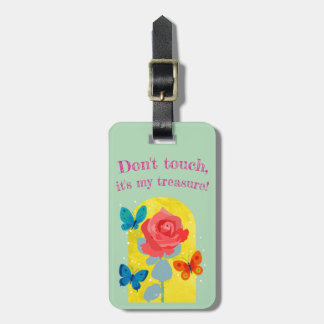 lovely flower tag -red rose- bagagebricka