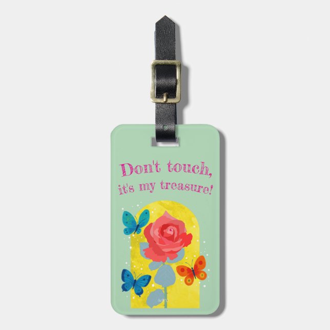 lovely flower tag -red rose- bagagebricka (Vertikal Framsida)