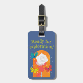 lovely flower tag -white rose- bagagebricka