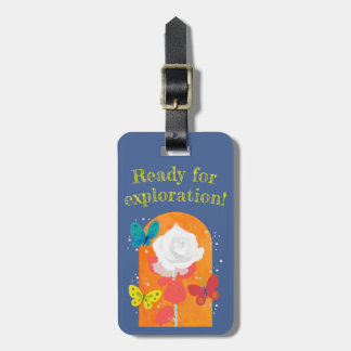 lovely flower tag -white rose- bagagebricka