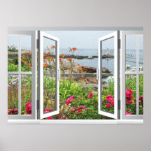 LOVELY GARDEN VY OF OCEAN COVE POSTER