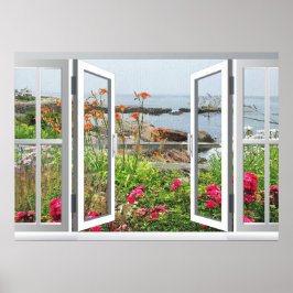 LOVELY GARDEN VY OF OCEAN COVE POSTER