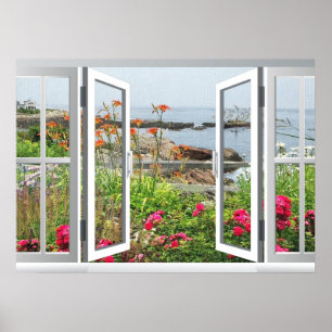 LOVELY GARDEN VY OF OCEAN COVE POSTER