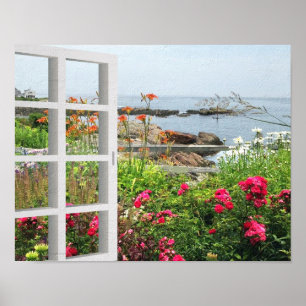 LOVELY GARDEN VY OF OCEAN COVE POSTER