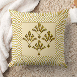 Lovely Gold Art Deco Motif Cushion. Kudde